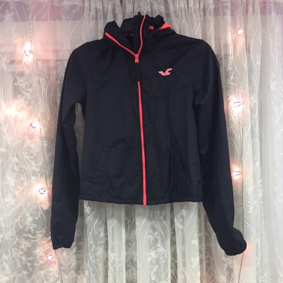 Navy Blue Hollister Rain Jacket 